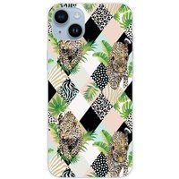 1001 coques Apple iPhone 15 Plus hoesje bedrukt siliconen leopard losange