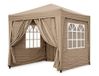 QUICK STAR Pavillon pliable 2 x 2 m gris beige avec 4 parois latérales Easy-Velcro 2 avec fermetures éclair