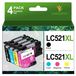Brother Cartouches d'encre compatibles avec Brother LC521 - Noir, cyan, magenta, jaune