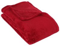 Atmosphera Fleece deken of plaid - diep rood - 125 x 150 cm - polyester