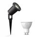 Philips Hue Philips Puled Grondspot LED voor Buiten - Incl. Philips Hue White GU10 - Prikspot - Tuinverlichting - Buitenlamp - Zwart