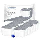 Wessper Waterfilterpatronen voor hard water 12 Stuks | Vervanging voor Dafi Unimax Aquaphor A5 BRITA Maxtra+ PHILIPS AWP212/10 filter | Waterfiltersysteem om Kalkaanslag en Chloor te Verminderen
