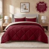 Nova Bedtextile BV Sleep Comfy - Reverse Dekbed - 240x220 cm - Bordeaux & Sand - met 2 Kussenslopen 60x70 cm - Dekbed zonder overtrek - Ademend & Anti Allergie