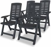 vidaXL Verstelbare Ligstoelen, 4 stuks, Antraciet Kunststof