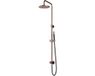 Hotbath Cobber - Stortdoucheset - 200 mm Hoofddouche - 360 mm Hartafstand - Glijstang - Staafmodel Handdouche - Geborsteld Koper PVD - Opbouw - 1/2 Inch Aansluiting - V01