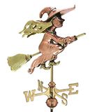 Good Directions Witch Weathervane met dakbevestiging, pure koper