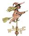Good Directions Witch Weathervane met dakbevestiging, pure koper