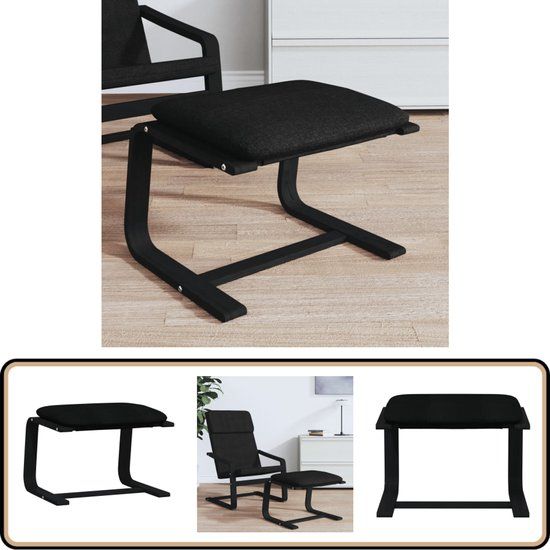 VidaXL Voetenbank 51x41x40 cm stof zwart