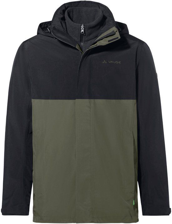 VAUDE Men's Rosemoor 3in1 Jacket, 3in1 Jas, Regenjas, outdoorJas, Regenjas, met kap, Hardshell Jas, Regenjas, waterdicht, Heren, Outdoorjas