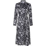ESMARA Robe en satin pour femme, longueur midi moderne. (Noir/blanc, 42)