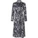 ESMARA Robe en satin pour femme, longueur midi moderne. (Noir/blanc, 42)