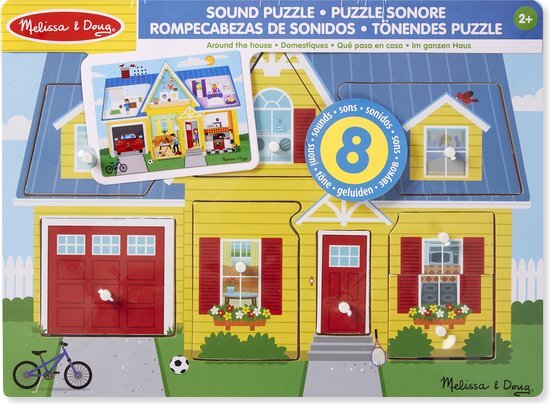 MELISSA & DOUG Vormenpuzzel Met Geluid Huis 7 Stukjes