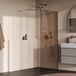 Brauer Oblivion - Inloopdouche - Brons Glas - 100 x 200 cm - incl. Glascoating - PVD Koper Geborsteld