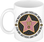 Bellatio Decorations Naam mok Zoe - wit - Most Brilliant - keramiek - 300 ml - collega beker - cadeau