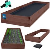 KOTARBAU® Moestuinbak, Verhoogd Tuinbed, Geïmpregneerd Hout, 200 x 120 x 27 cm, Bruin