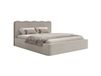 Lit rembourré 180x200 avec coffre velours beige