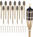 Relaxdays Tuinfakkels - Set van 12 - 50 cm - Bamboe - Met Reservelont