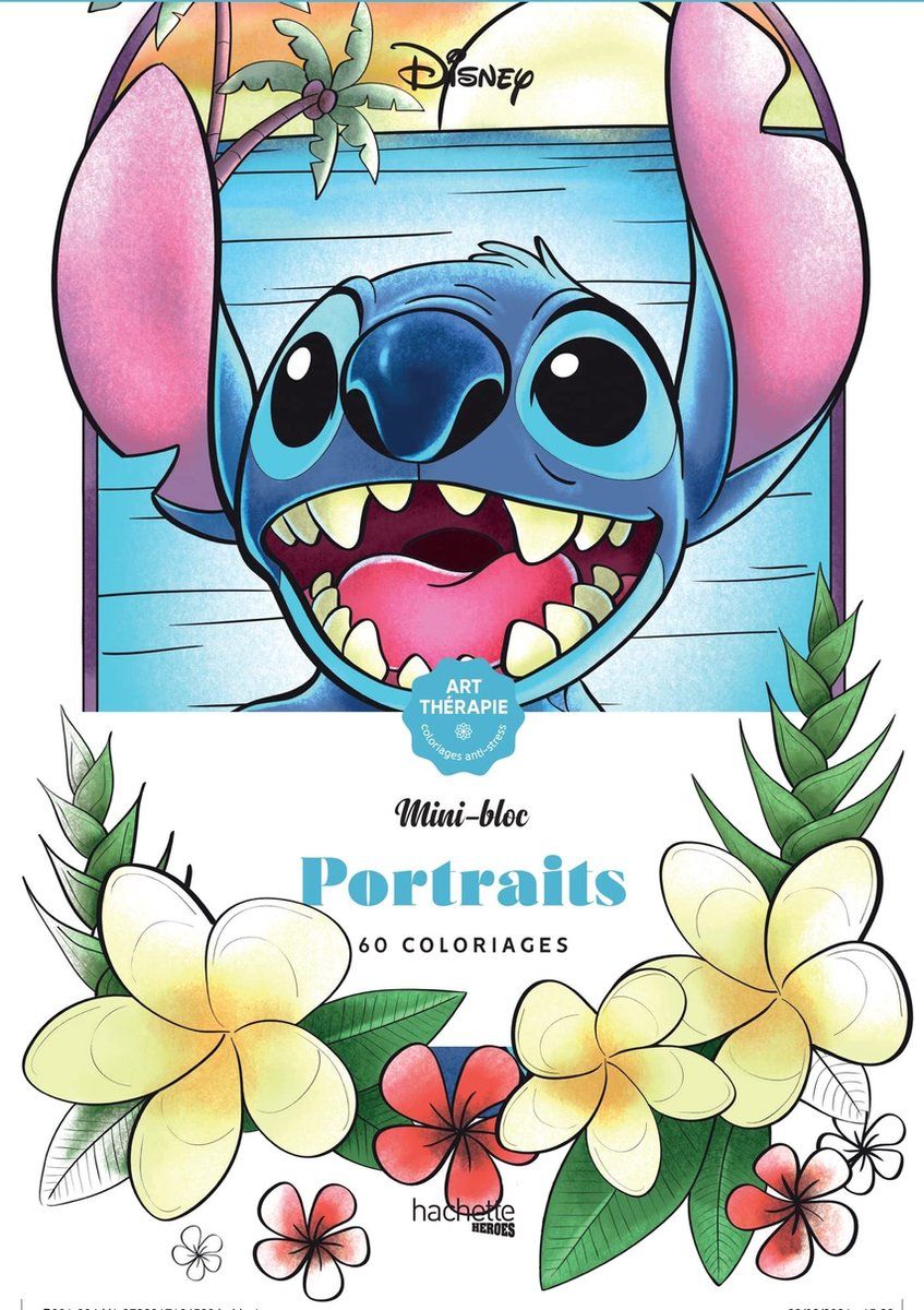 hachette heroes Mini Bloc Disney Portraits - Kleurboek voor volwassenen én kinderen - 9782017164500