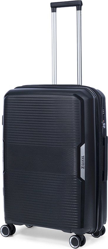 TravelZ Swinger Middenmaat Hardcase Trolley - 67cm, 75L, Zwart