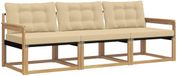 vidaXL Bank loungeset 3-delig Wit en Beige Acacia Hout