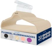 SereneLife Kleerhangers – Fluwelen Hangers - Antislip Zware Duurzame Kledinghangers Set - 20 Stuks - Ivoor