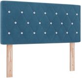 vidaXL - LED Hoofdbord met hoofdeinde Donkerblauw 90 cm Fluweel
