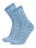 normani 2 gebreide sokken van katoen en schapenwol blauw gemeleerd maat 43-46 unisex