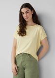 s.Oliver - Vrouwen - Jersey shirt met ronde hals en korte mouwen - Lichtgeel - Maat 46