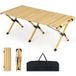 Coast Table de camping Coast 122 × 60 × 45 cm – Table de pique-nique en bois pour 4 à 6 personnes avec plateau enroulable et sac de transport – Naturel