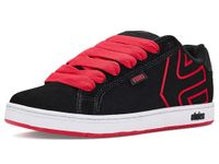Etnies Fader: klassieke skate-heritagestijl met trendy, volumineuze look, versterkte cupzool, gevoerde pasvorm, dagelijkse sneakers, zwart-rood, 46 EU