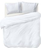 Auping Navy lines satin Dekbedovertrek - Tweepersoons 260 x 220 cm - Katoensatijn - Wit