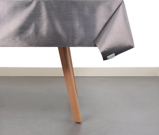 Raved Kerst Tafelzeil - Metallic Grijs - 140x270cm - PVC