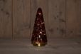 Annas collection B.O.T. Tree Glass 13X28,5 cm Burgundy With Golden Base 10Led kerstverlichting Anna's Collection