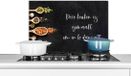 KitchenYeah Spatscherm keuken 70x50 cm - Kookplaat achterwand Quotes - Spreuken - Keuken - Deze keuken is gemaakt om in te dansen - Kruiden - Muurbeschermer - Spatwand fornuis - Hoogwaardig aluminium
