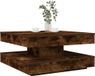 Maison Exclusive - Table basse, pivotante à 360 degrés, chêne fumé, 70x70x34,5 cm