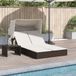 Prolenta Maison Exclusive - Dubbele ligbed met zonnedak en kussens, bruin, van polyrotan