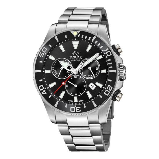 Jaguar J861/3 Heren Horloge - Zwart - Saffierglas - Stalen Band
