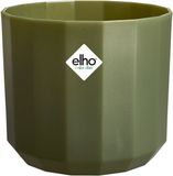 Elho Facet Rond 14cm - Kleine Bloempot voor Binnen - 100% Gerecycled Plastic - Ø 14.1 x H 12.7 cm - Bos groen