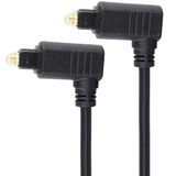 PremiumCord Toslink-optische audiokabel met gebogen, 2 m, Toslink-stekker 90° naar stekker 90°, digitale kabel voor stereo-installatie HiFi Sounbar TV, HQ audio, verguld, kleur zwart