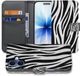 B2Ctelecom Book Case iPhone 17 Zebra Met Pasjes Zwart Wit