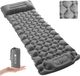 Markenlos Bol Campingmat, zelfopblazend, 10 cm dik, ultralicht, outdoor opblaasbaar, luchtmatras, campingmat, slaapmat met kussen, voetpomp (grijs)