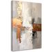 Tableau Moderne Beige et Doré Abstraction 30x45