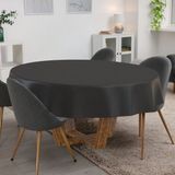 ANRO Tafelkleed Effen linnenlook Antraciet Rond Ø140cm