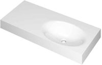 Wastafel INK Smooth Wastafel Polystone Rechts Zonder Kraangat - 1000x450x90 mm - Glans Wit
