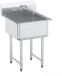 VEVOR RVS spoelbak commerciële spoelbak 686 x 610 x 1041 mm, RVS spoelbak met kraan 104 kg draagvermogen, RVS spoelbak spoelbak keuken vrijstaande spoelbak