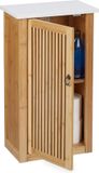 Merkloos Relaxdays Hangkast voor Badkamer - Bamboe en MDF - 1 stuk - 60x34,5x21 cm
