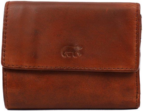 Bear Design Cow Lavato Wallet 14618 Cognac