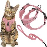Voyager Ontsnappingsbestendig kattenharnas en riemset met reflecterende naden, neopreen handvat 1,5 m