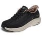 Skechers CONTOUR FOAM LEOPARD DREAM chaussures de sport, Black Mesh/Duraleather/Leather/Leopard Trim, 38.5 EU