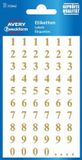 Avery AV-3728 Cijferetiket 2 Vel Goud 10 Setjes met 2 Vel